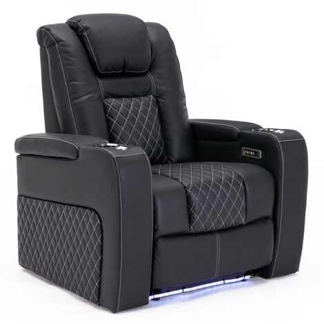 BROADWAY CINEMA RECLINER ELECTRIC CHAIR BLACK / WHITE (1/5)