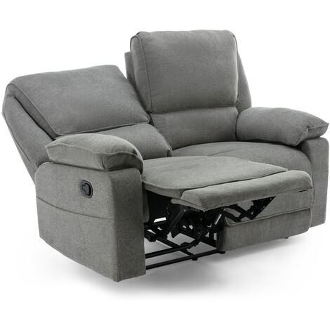 SYDNEY 1+2 SEATER FABRIC MANUAL RECLINER SOFA SET GREY