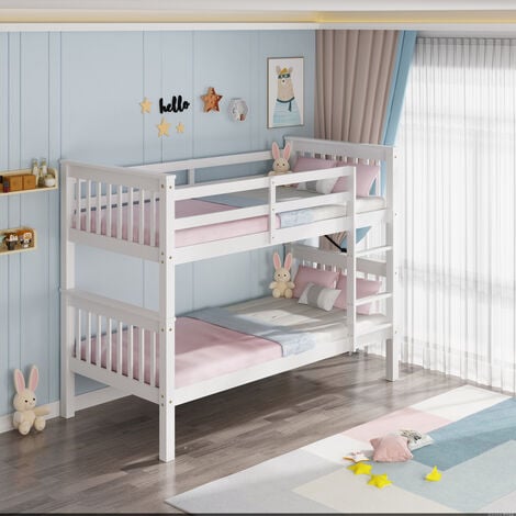 OLIVER WHITE WOODEN BUNK BED – SINGLE