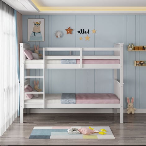 OLIVER WHITE WOODEN BUNK BED – SINGLE