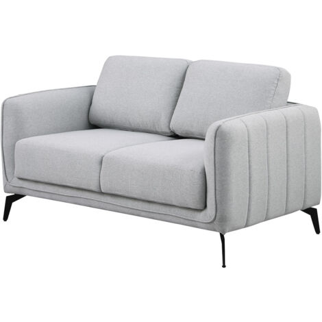 OSLO MODERN SCANDI STYLE FABRIC LIVING ROOM 2 SEATER SOFA LIGHT GREY
