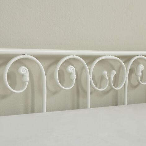 Knebworth French Shabby Chic Living Room Bedroom Metal Day Bed Frame w Trundle