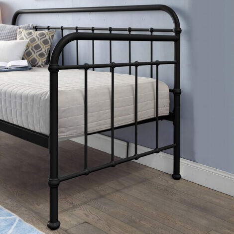 Ickleford Industrial Living Room Bedroom Metal Day Bed Frame w Trundle