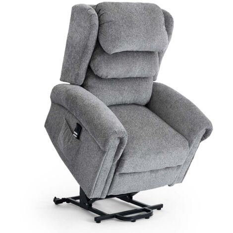 Belvoir Grey Fabric Dual Motor Rise Recliner Chair (1/5)