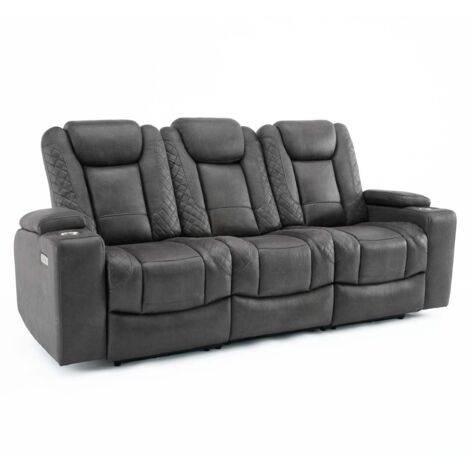 ASHTON 3 SEATER FABRIC AUTO RECLINER SOFA