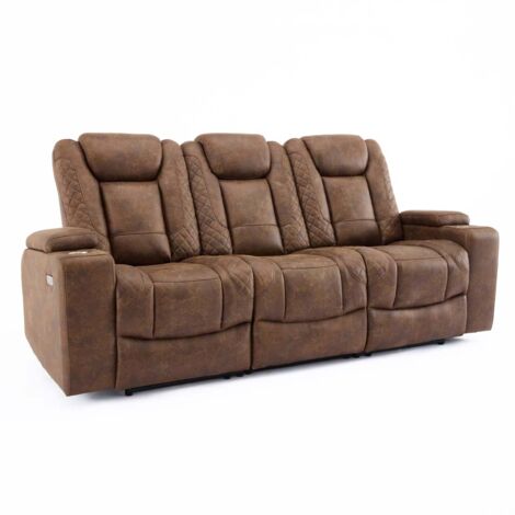 ASHTON 3 SEATER FABRIC AUTO RECLINER SOFA
