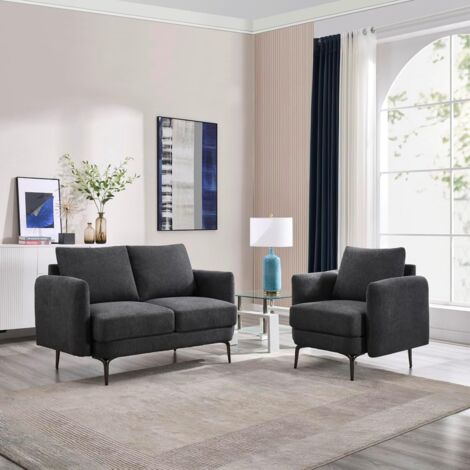 SOFIA MODERN SCANDI STYLE FABRIC LIVING ROOM 1+2 SEATER SOFA SET (1/5)