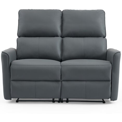 MADRID 1+2 SEATER MANUAL RECLINER AIR LEATHER SOFA SET GREY