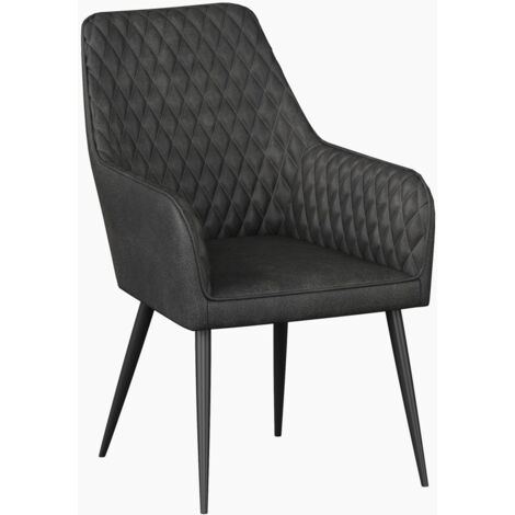 SET OF 8 ELLA TECHNOLOGY FABRIC DINING CHAIR MODERN PADDED SEAT METAL LEGS (1/5)