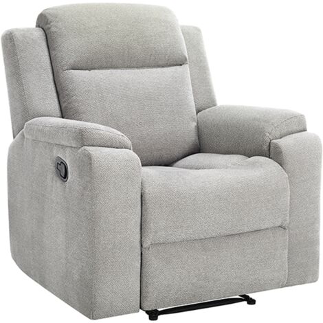 ORKA 1 SEATER FABRIC MANUAL RECLINER CHAIR (Grey) (1/5)