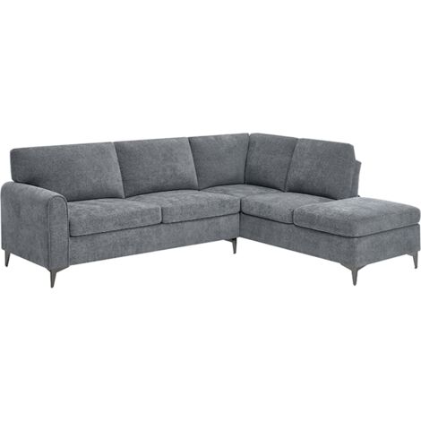 ROMA 4 SEATER FABRIC CORNER SOFA CHARCOAL