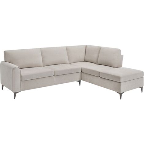 ROMA 4 SEATER FABRIC CORNER SOFA BEIGE (1/5)