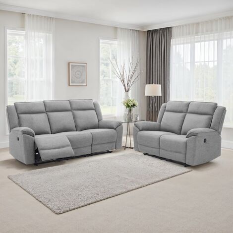 Skye 3+2 Linen Electric Recliner Sofa Set (Grey) (1/5)