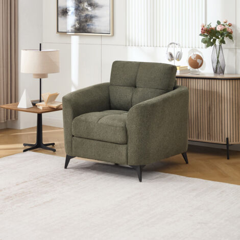 Solna Modern Scandi Style Fabric Living Room Chair (Green)