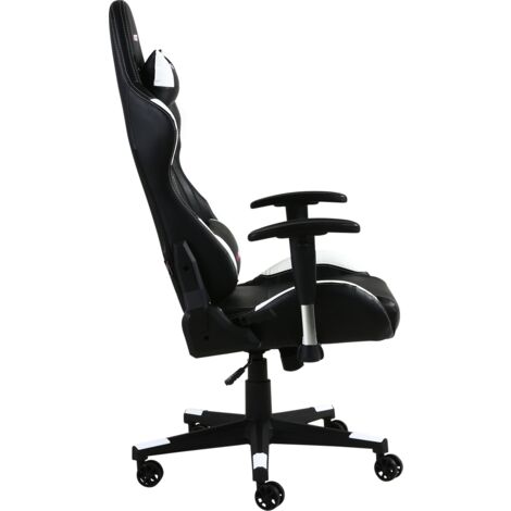 GTFORCE PRO GT LEATHER RACING SPORTS OFFICE CHAIR IN BLACK AND WHITE