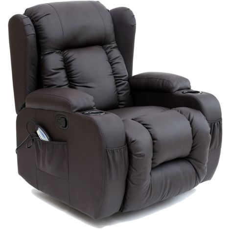 Caesar Brown Leather Recliner Chair, Black Brown Leather Recliner Chair
