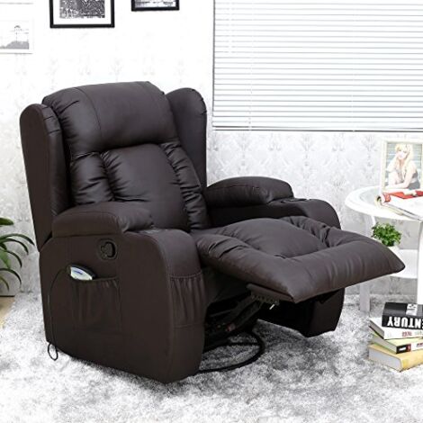 Recliner rocking chair store leather