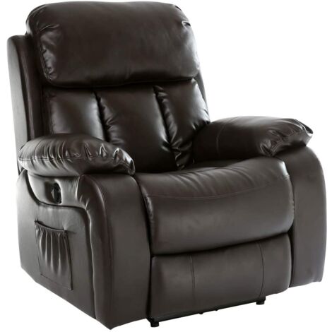 CHESTER BROWN AUTOMATIC LEATHER RECLINER CHAIR