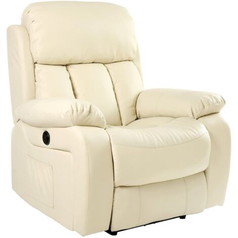 CHESTER CREAM AUTOMATIC LEATHER RECLINER CHAIR