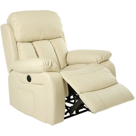 CHESTER CREAM AUTOMATIC LEATHER RECLINER CHAIR