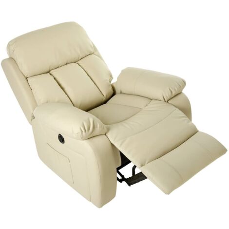 CHESTER CREAM AUTOMATIC LEATHER RECLINER CHAIR