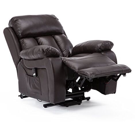 CHESTER BROWN RISE LEATHER RECLINER CHAIR