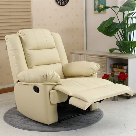 Loxley Leather Recliner Chair - Cream