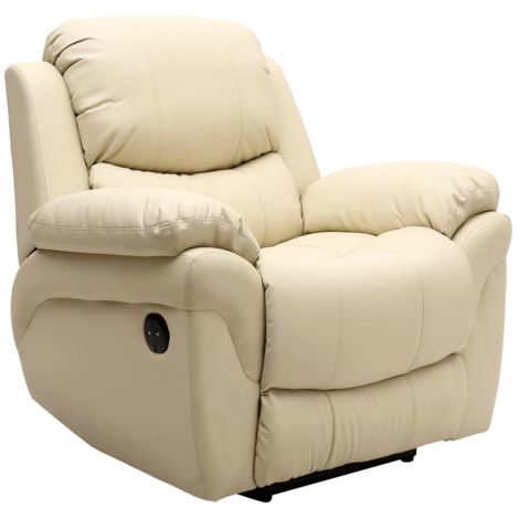 MADISON CREAM AUTOMATIC LEATHER RECLINER CHAIR