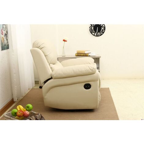 MADISON CREAM AUTOMATIC LEATHER RECLINER CHAIR