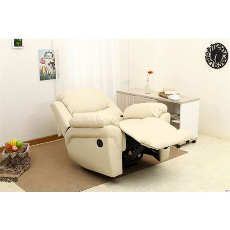 MADISON CREAM AUTOMATIC LEATHER RECLINER CHAIR