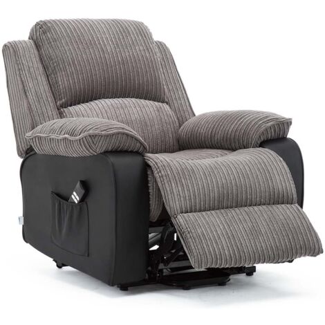 POSTANA GREY DUAL RISE RECLINER FABRIC ARMCHAIR