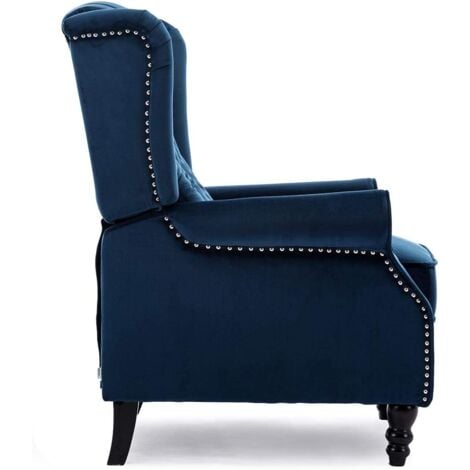 Blue reclining on sale accent chair