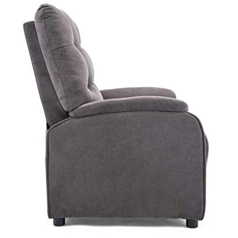 CHARLBURY PUSHBACK FABRIC RECLINER CHAIR - SMOKEY CHARCOAL GREY