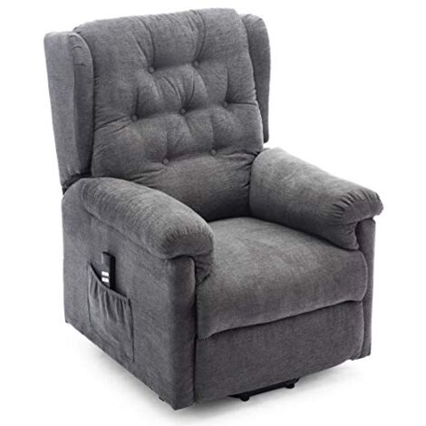 BARNSLEY DUAL RISE FABRIC RECLINER CHARCOAL
