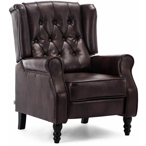 ALTHORPE LEATHER RECLINER CHAIR - BROWN