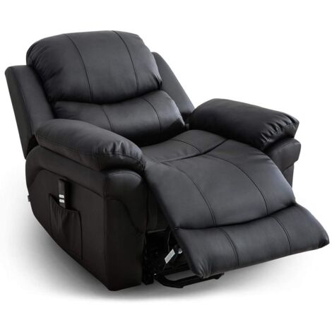 MADISON BLACK DUAL RISE LEATHER RECLINER