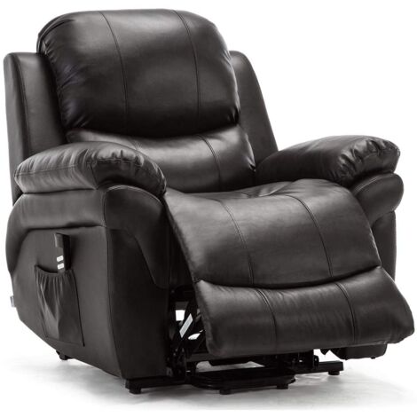 MADISON BROWN DUAL RISE LEATHER RECLINER