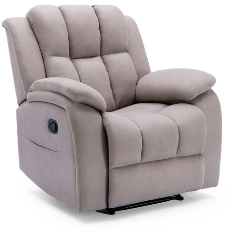 BROOKLINE FABRIC RECLINER GAMING CINEMA LOUNGE SOFA CHAIR PUMIC