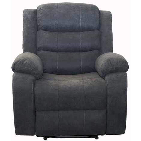 BOSTON MANUAL FABRIC RECLINER SOFA SUITE AMRCHAIR GREY 1 SEATER