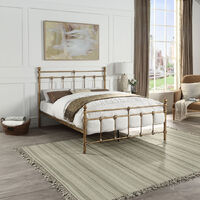 BAYFORD TRADITIONAL ANTIQUE BRASS METAL BED FRAME - KING SIZE