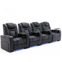 BROADWAY CINEMA SOFA 4 SEATER BLACK / WHITE WITH TRAY