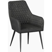 SET OF 2 ELLA TECHNOLOGY FABRIC DINING CHAIR MODERN PADDED SEAT METAL LEGS