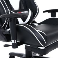 GTFORCE FORMULA WHITE LEATHER RACING SPORTS OFFICE CHAIR IN BLACK AND WHITE