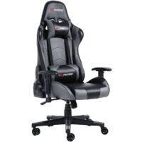 GTFORCE PRO FX LEATHER RACING SPORTS OFFICE CHAIR IN BLACK AND GREY