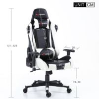 GTFORCE PRO FX LEATHER RACING SPORTS OFFICE CHAIR IN BLACK AND WHITE
