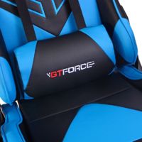 GTFORCE PRO ST LEATHER RACING SPORTS OFFICE CHAIR IN BLACK AND BLUE