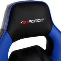 GTFORCE TURBO BLUE LEATHER RACING SPORTS OFFICE CHAIR IN BLACK AND BLUE