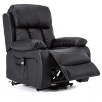 CHESTER BLACK RISE LEATHER RECLINER CHAIR