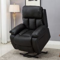 CHESTER BLACK RISE LEATHER RECLINER CHAIR