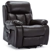 CHESTER BROWN DUAL RISE LEATHER RECLINER CHAIR